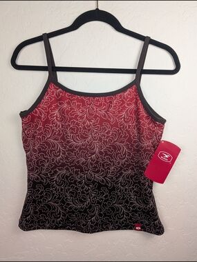 SUGOI Marilyn Tank Top, Ombre Matador Red to Chocolate Brown, Women's Large NWT